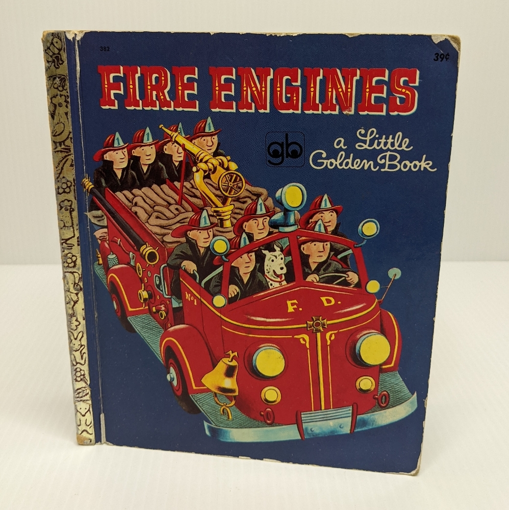 VINTAGE 1969 The Little Golden Books - Fire Engines